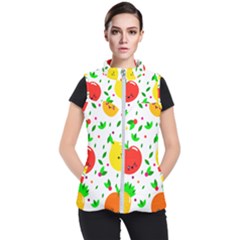 Pattern Fruits Orange Green Women s Puffer Vest by HermanTelo