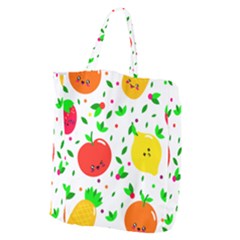 Pattern Fruits Orange Green Giant Grocery Tote