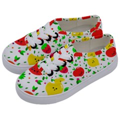 Pattern Fruits Orange Green Kids  Classic Low Top Sneakers by HermanTelo