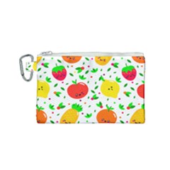 Pattern Fruits Orange Green Canvas Cosmetic Bag (small)