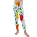 Pattern Fruits Orange Green Kids  Lightweight Velour Leggings View1