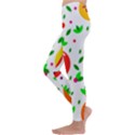 Pattern Fruits Orange Green Kids  Lightweight Velour Leggings View2