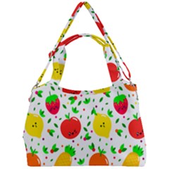 Pattern Fruits Orange Green Double Compartment Shoulder Bag