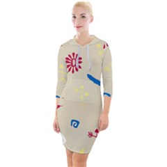 Pattern Culture Tribe American Quarter Sleeve Hood Bodycon Dress