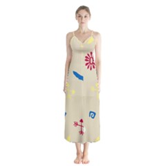 Pattern Culture Tribe American Button Up Chiffon Maxi Dress