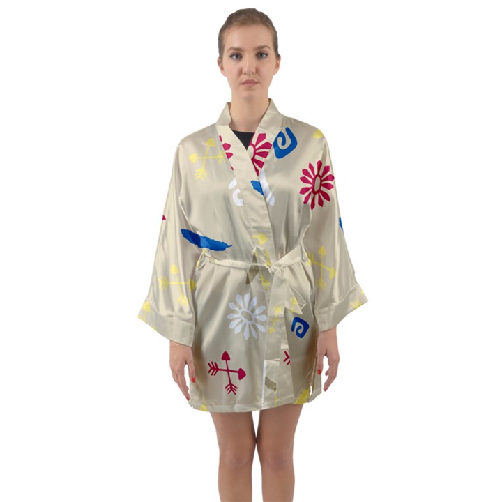 Pattern Culture Tribe American Long Sleeve Kimono Robe