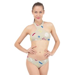 Pattern Culture Tribe American High Neck Bikini Set by HermanTelo