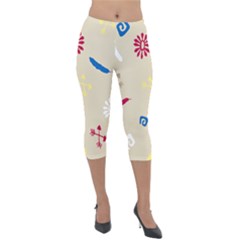 Pattern Culture Tribe American Lightweight Velour Capri Leggings  by HermanTelo