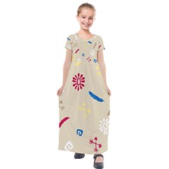 Pattern Culture Tribe American Kids  Short Sleeve Maxi Dress