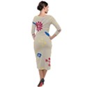 Pattern Culture Tribe American Quarter Sleeve Midi Velour Bodycon Dress View2