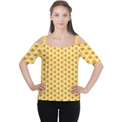 Pattern Halloween Pumpkin Color Cutout Shoulder Tee