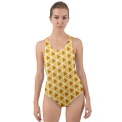 Pattern Halloween Pumpkin Color Cut-out Back One Piece Swimsuit