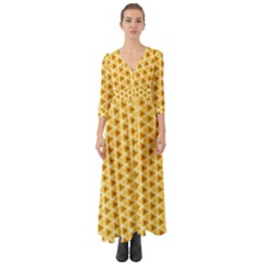 Pattern Halloween Pumpkin Color Button Up Boho Maxi Dress by HermanTelo