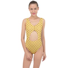 Pattern Halloween Pumpkin Color Center Cut Out Swimsuit