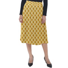 Pattern Halloween Pumpkin Color Classic Velour Midi Skirt 