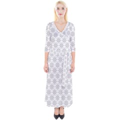 Ornamental Star Mandala Quarter Sleeve Wrap Maxi Dress