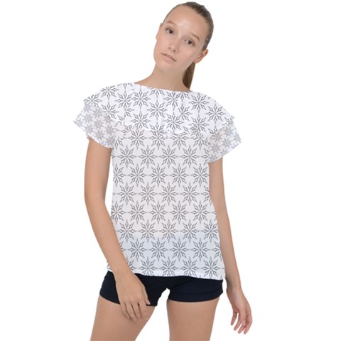 Ornamental Star Mandala Ruffle Collar Chiffon Blouse by HermanTelo