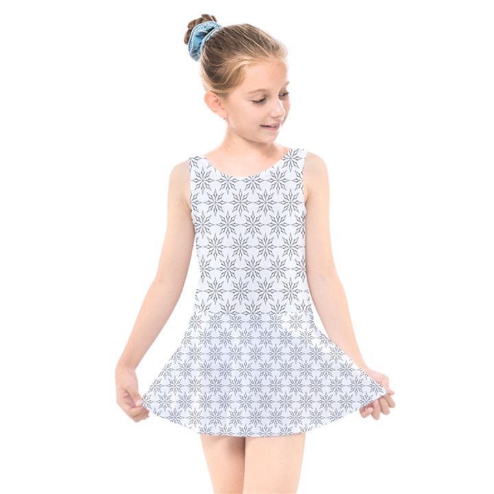 Ornamental Star Mandala Kids  Skater Dress Swimsuit