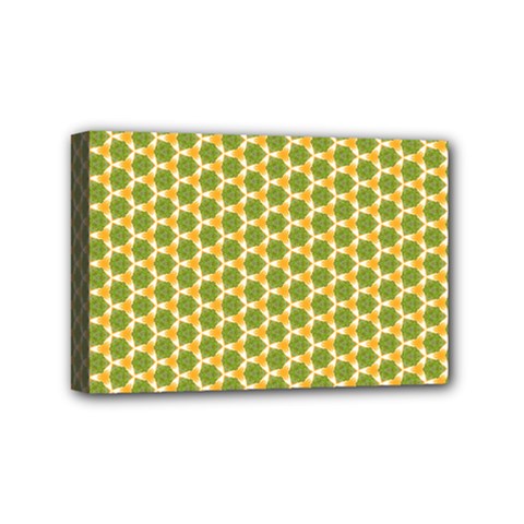 Pattern Halloween Pumpkin Color Green Mini Canvas 6  X 4  (stretched)