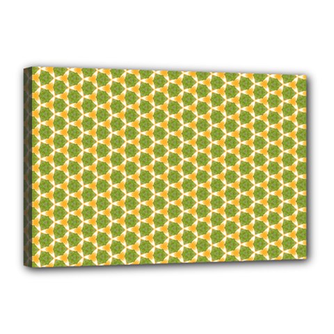 Pattern Halloween Pumpkin Color Green Canvas 18  X 12  (stretched) by HermanTelo