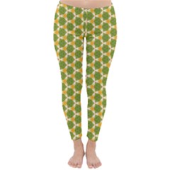 Pattern Halloween Pumpkin Color Green Classic Winter Leggings by HermanTelo