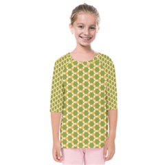 Pattern Halloween Pumpkin Color Green Kids  Quarter Sleeve Raglan Tee