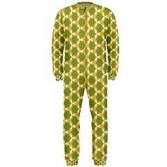 Pattern Halloween Pumpkin Color Green Onepiece Jumpsuit (men)  by HermanTelo