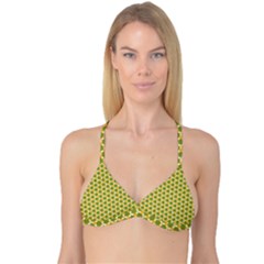 Pattern Halloween Pumpkin Color Green Reversible Tri Bikini Top