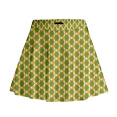 Pattern Halloween Pumpkin Color Green Mini Flare Skirt