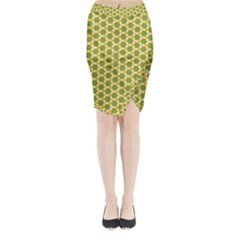 Pattern Halloween Pumpkin Color Green Midi Wrap Pencil Skirt