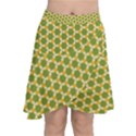 Pattern Halloween Pumpkin Color Green Chiffon Wrap Front Skirt View1