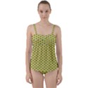 Pattern Halloween Pumpkin Color Green Twist Front Tankini Set View1