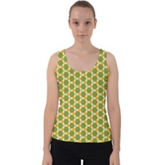 Pattern Halloween Pumpkin Color Green Velvet Tank Top