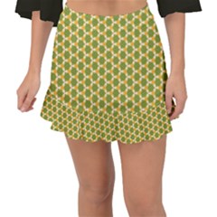 Pattern Halloween Pumpkin Color Green Fishtail Mini Chiffon Skirt