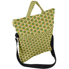 Pattern Halloween Pumpkin Color Green Fold Over Handle Tote Bag