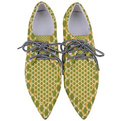 Pattern Halloween Pumpkin Color Green Pointed Oxford Shoes