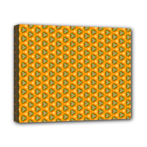 Pattern Halloween Pumpkin Color Leaf Canvas 10  X 8  (stretched) by HermanTelo