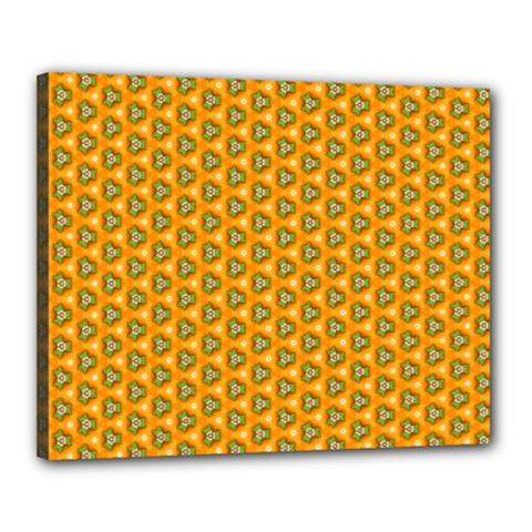 Pattern Halloween Pumpkin Color Leaf Canvas 20  X 16  (stretched) by HermanTelo