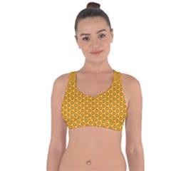 Pattern Halloween Pumpkin Color Leaf Cross String Back Sports Bra