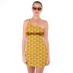 Pattern Halloween Pumpkin Color Leaf One Soulder Bodycon Dress