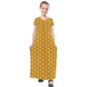 Pattern Halloween Pumpkin Color Leaf Kids  Short Sleeve Maxi Dress View1