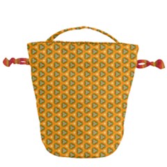 Pattern Halloween Pumpkin Color Leaf Drawstring Bucket Bag by HermanTelo