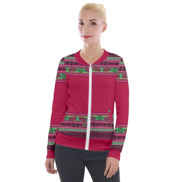 Ornaments Mexico Cheerful Velour Zip Up Jacket