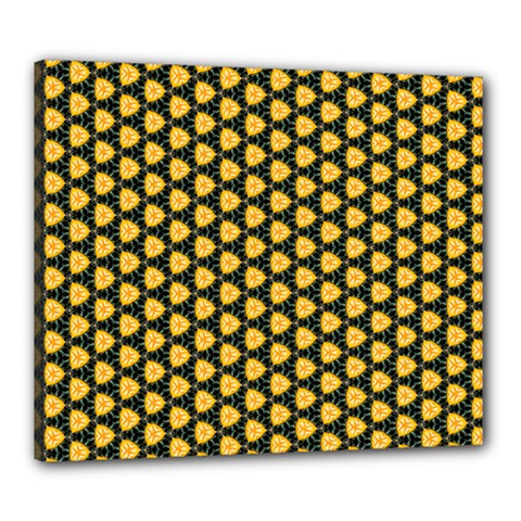 Pattern Halloween Pumpkin Color Yellow Canvas 24  X 20  (stretched)