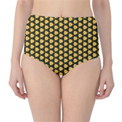 Pattern Halloween Pumpkin Color Yellow Classic High-waist Bikini Bottoms