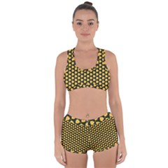 Pattern Halloween Pumpkin Color Yellow Racerback Boyleg Bikini Set by HermanTelo