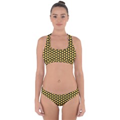 Pattern Halloween Pumpkin Color Yellow Cross Back Hipster Bikini Set