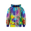 Pattern Leaf Polka Floral Kids  Zipper Hoodie View1