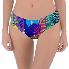 Pattern Leaf Polka Floral Reversible Classic Bikini Bottoms