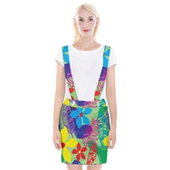 Pattern Leaf Polka Floral Braces Suspender Skirt